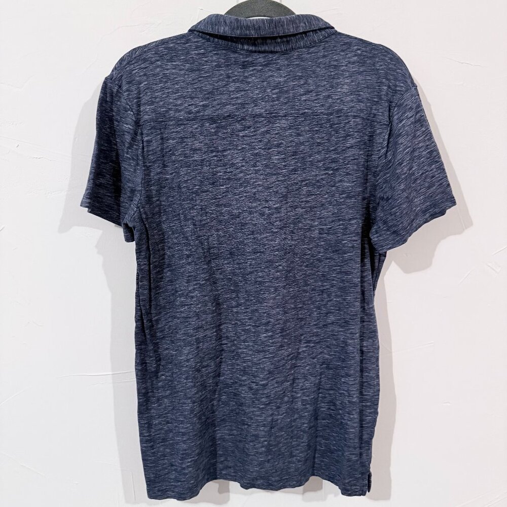 Marc Anthony Men’s Polo Shirt Size M Heathered Navy Blue 100% Cotton